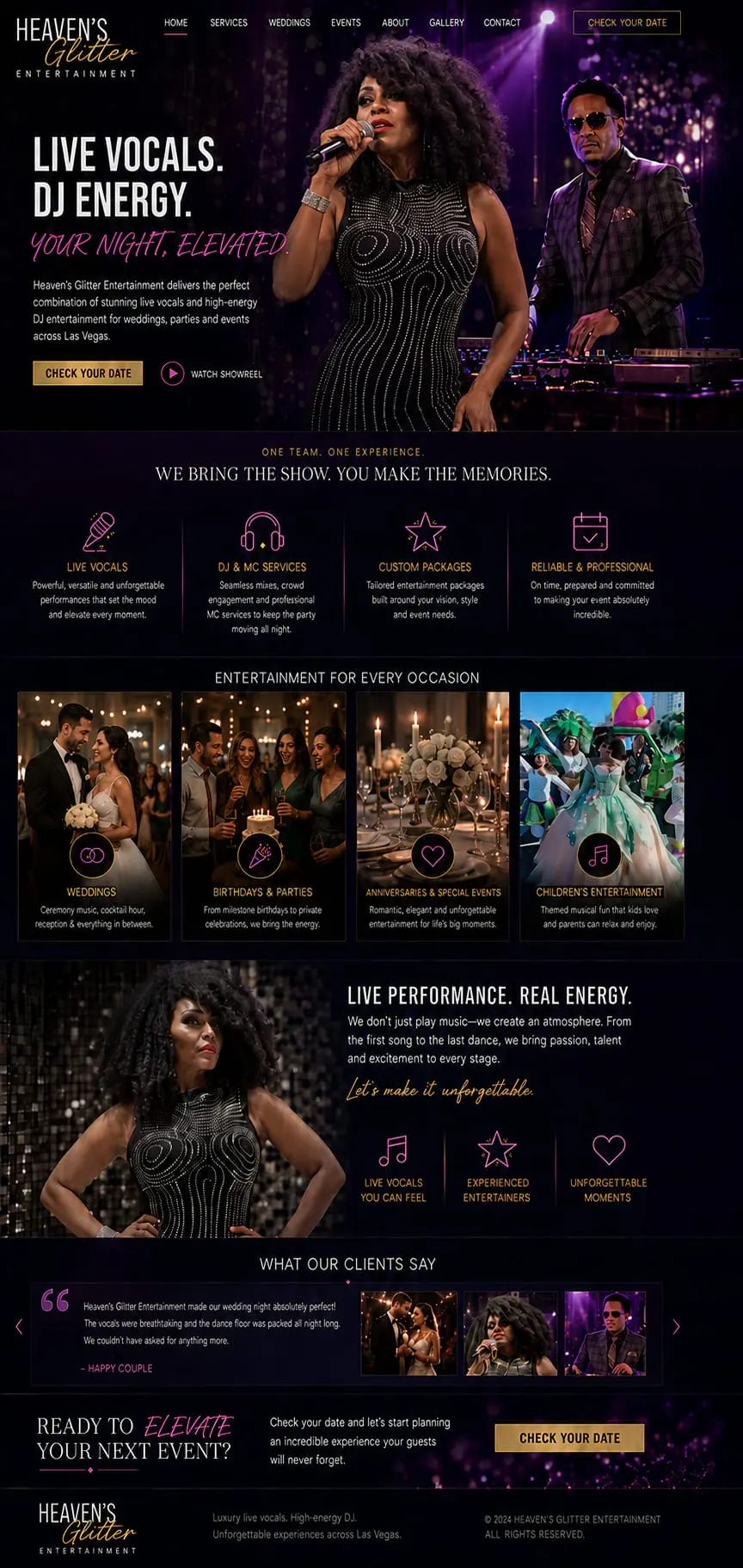 Sultry Spotlight: the concept mockup for Heaven's Glitter Entertainment